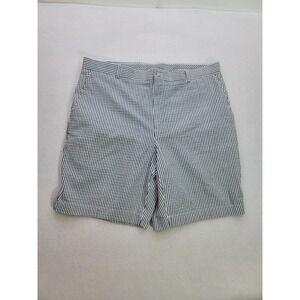Oxford Golf Striped Seersucker Chino Shorts‎ Mens 38 Flat Front Stretch